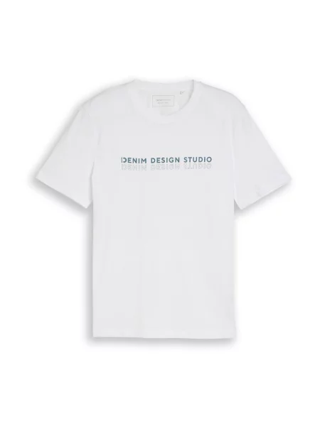 TOM TAILOR DENIM Tricou verde / verde petrol alb