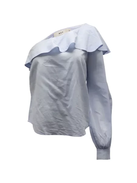 Top A.l.c. s volanima s jednim ramenom plava