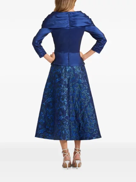 Rochie midi Tadashi Shoji drapată albastru