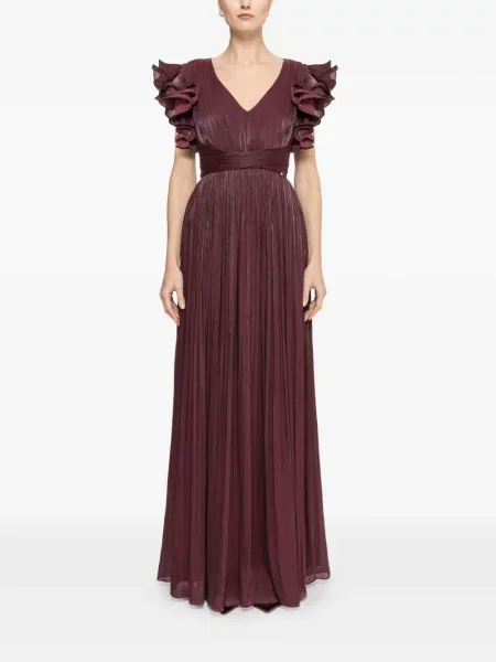 Rochie maxi Nissa cu volane violet