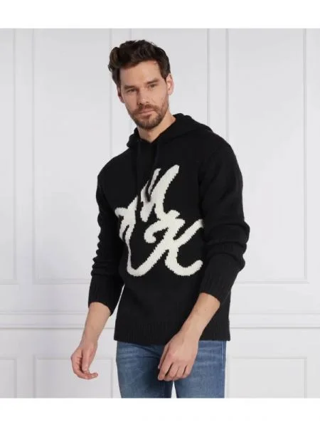 Michael Kors Pulover cu adaos de lână negru