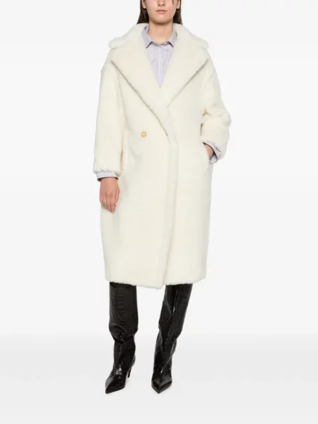 Μάλλινο αρκουδάκι παλτό Max Mara λευκό