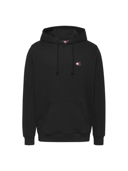 Tommy Jeans bluza z kapturem gładka czarny