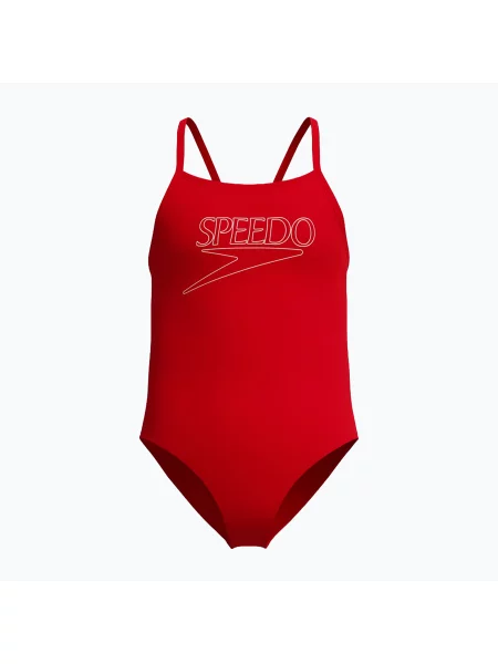 Gyerek egyrészes úszódressz Speedo Endurance+ Logo Thinstrap high risk red. Méret: cm piros