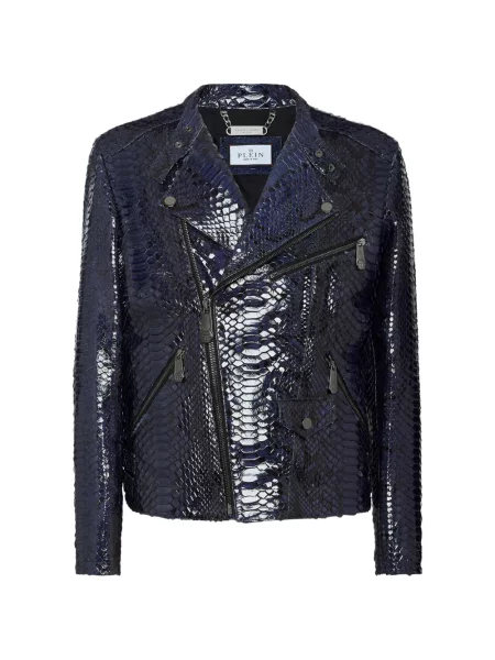 Geanta de piele Philipp Plein albastru