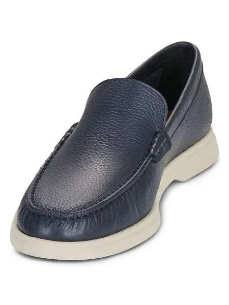 BOSS mocasini de piele Sienne albastru