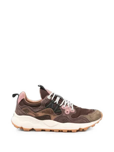 Sneakerși Flower Mountain cu model floral maro