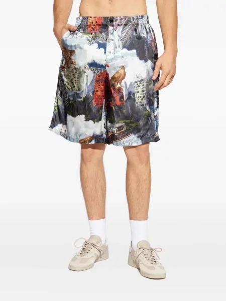 Pantaloni scurți Off-white cu imagine alb