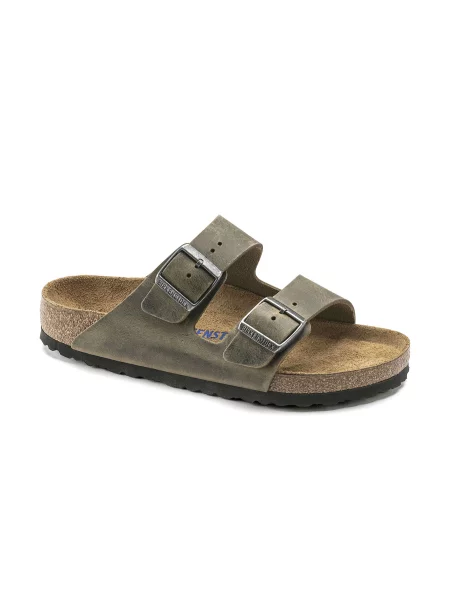 Klapki BIRKENSTOCK Arizona SFB LEOI Narrow faded khaki brązowe