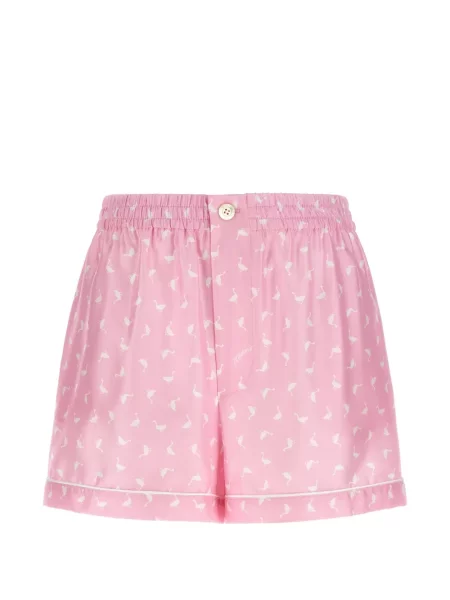Pantaloni scurți Moschino de mătase roz