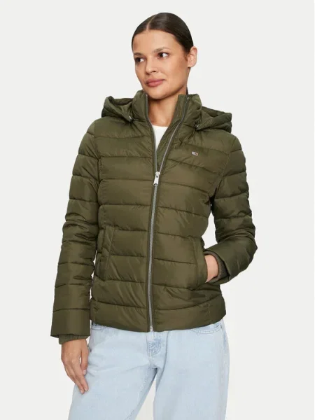 Tommy Jeans Geacă de iarnă Basic verde