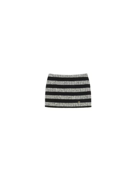 Fusta maxi Valentino Garavani cu dungi din tweed negru