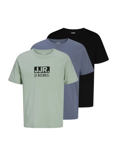 JJ Rebel Tricou JREBVALDE gri bazalt / verde pastel negru
