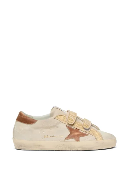 Sneakerși Golden Goose cu perle din piele de căprioară cu bretele roșu