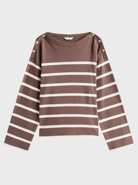 Смугастий светр Tommy Hilfiger коричневий