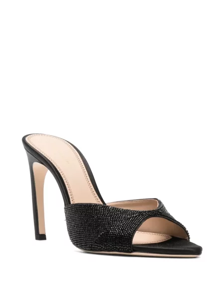 Σατέν mules Victoria Beckham περιδέραιο μαύρο