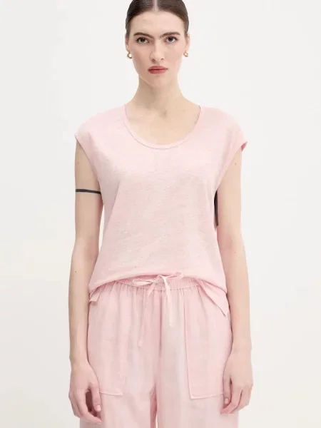Ленена тениска United Colors of Benetton дамска розово