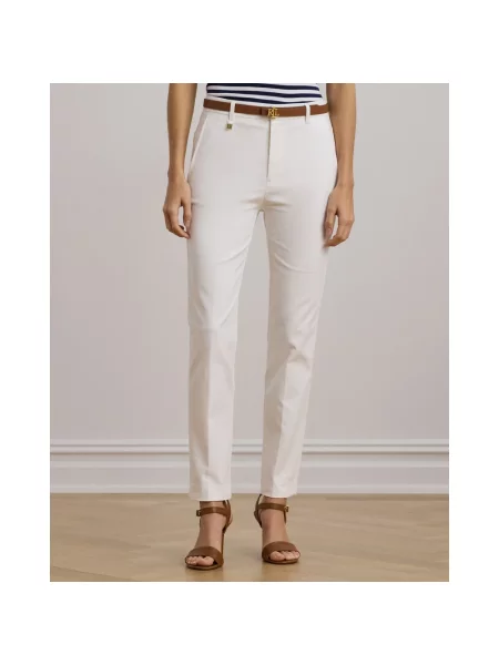 Ralph Lauren Spodnie Kobieta XS Wełna Lakythia Slim Leg Pant biały