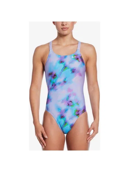 Strój kąpielowy Nike Swim Performance Practice Fastback One Piece lila 38 niebieski