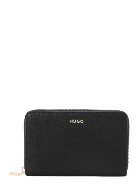 HUGO peňaženka dámska z imitácie kože Orin_Wallet Zip Ar. čierna