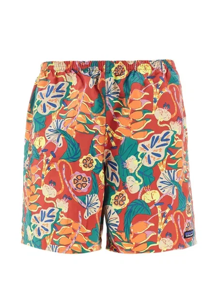 Květinové bermudy Patagonia červené