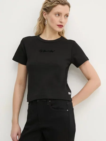 Тениска G-Star Raw черно