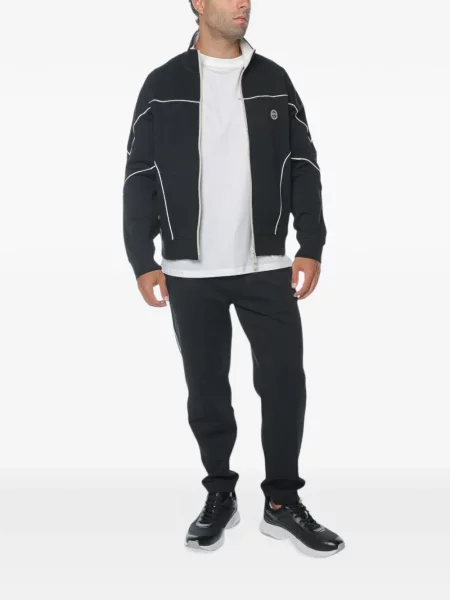 Hanorac cu fermoar Armani Exchange cu autograf negru