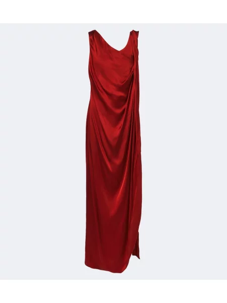 Rochie maxi Maison Margiela din satin drapată roșu