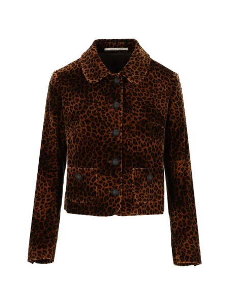 Geacă Tagliatore cu imagine cu model leopard maro