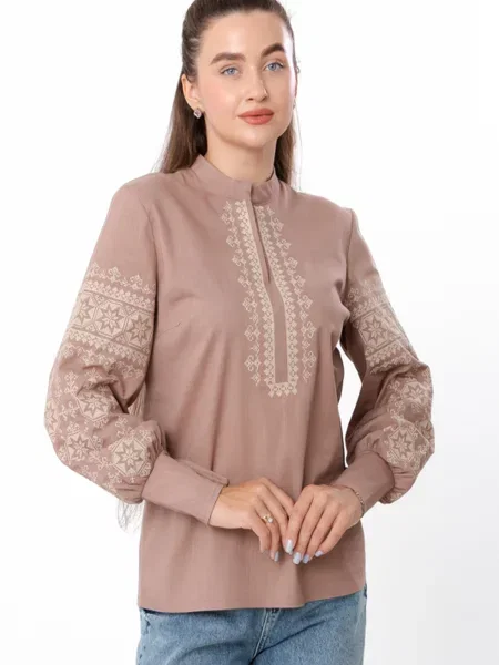 Лляна Вишита сорочка Носи своє коричневий