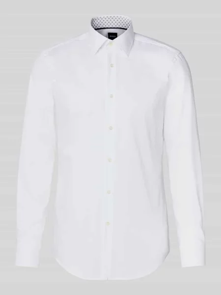Koszula biznesowa o kroju slim fit z bardzo długim rękawem model ‘HANK’ Boss biała