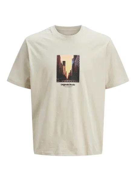 JACK & JONES Tricou JORVESTERBRO albastru deschis / galben deschis / grej negru