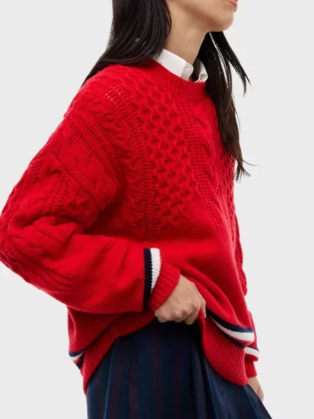 Вовняний светр Tommy Jeans червоний
