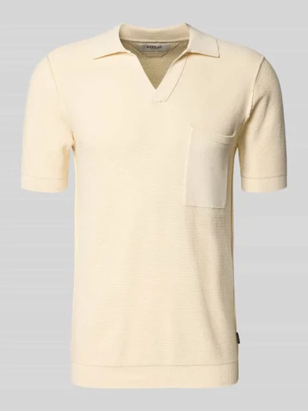 Koszulka polo o kroju slim fit z efektem dzianiny Replay beżowe