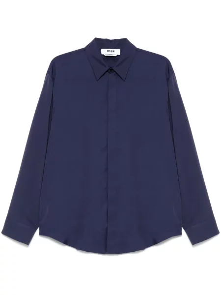 Košile Msgm s výšivkou modrá