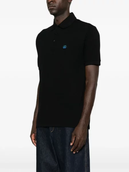 Tricou polo Etro cu broderie negru