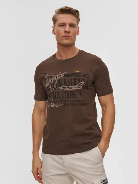 Koszulka Aeronautica Militare chestnut brown brązowa