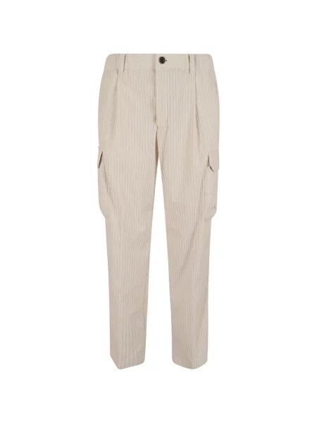 Pantaloni cargo Herno de catifea cord alb