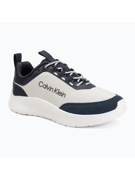 Sneakerși Calvin Klein din piele de căprioară gri