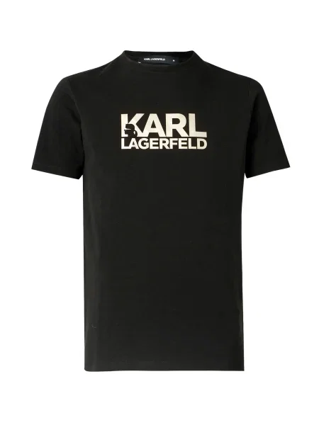 Karl Lagerfeld Tricou crem / negru auriu