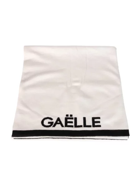 Szal Gaëlle Paris żakardowa z logo biała