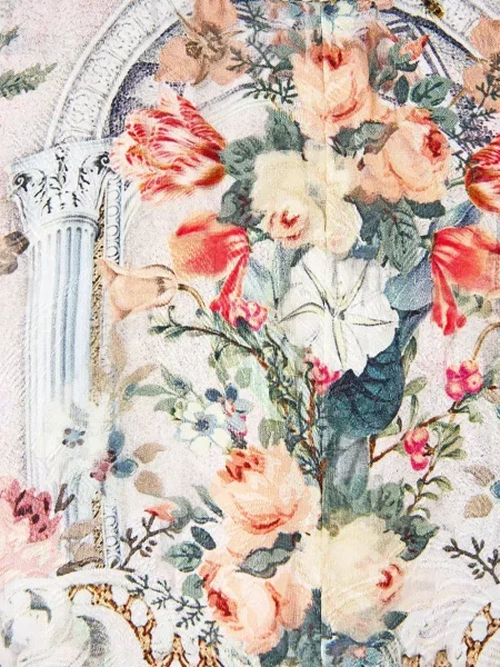 Palton Camilla cu model floral cu imagine