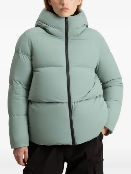 Geacă cu puf Woolrich cu glugă verde