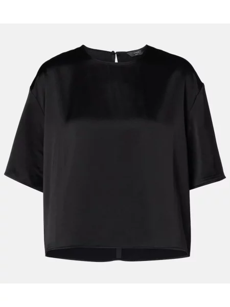 Tricou Leset din satin negru