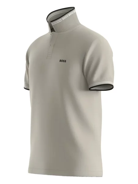 Tricou polo Boss cu nervuri
