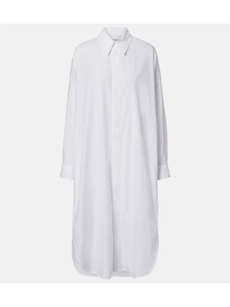 Rochie tip cămașă The Frankie Shop din poplin alb