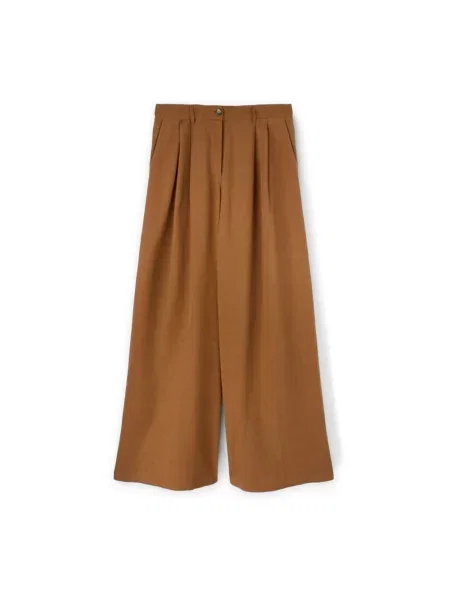 Spodnie Motivi plisowane brązowe