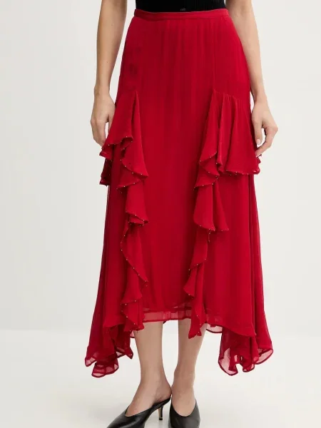 Hoss Intropia fustă rosu maxi evazati
