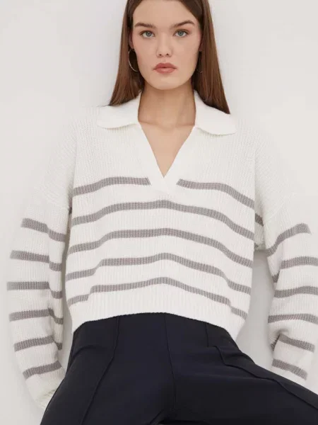 Пуловер Hollister Co. дамски бяло