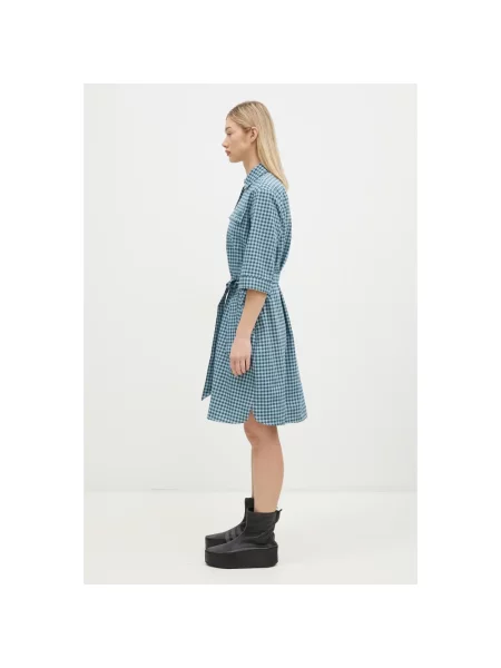 Maison Kitsuné sukienka Double Pocket mini oversize niebieski